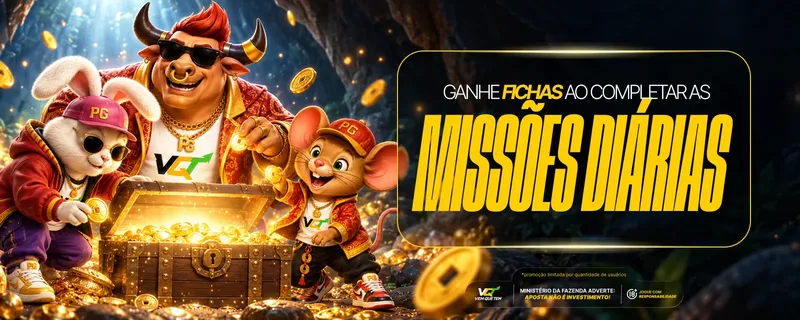 Banner das missões diárias que dão fichas para a Loja