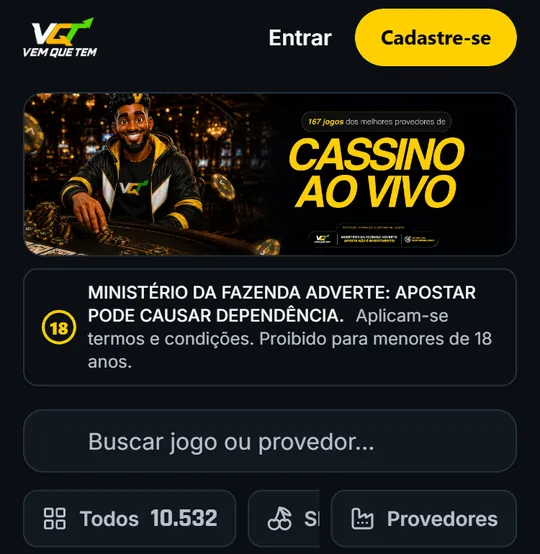 Categoria Ao Vivo no celular com busca e filtro de provedores